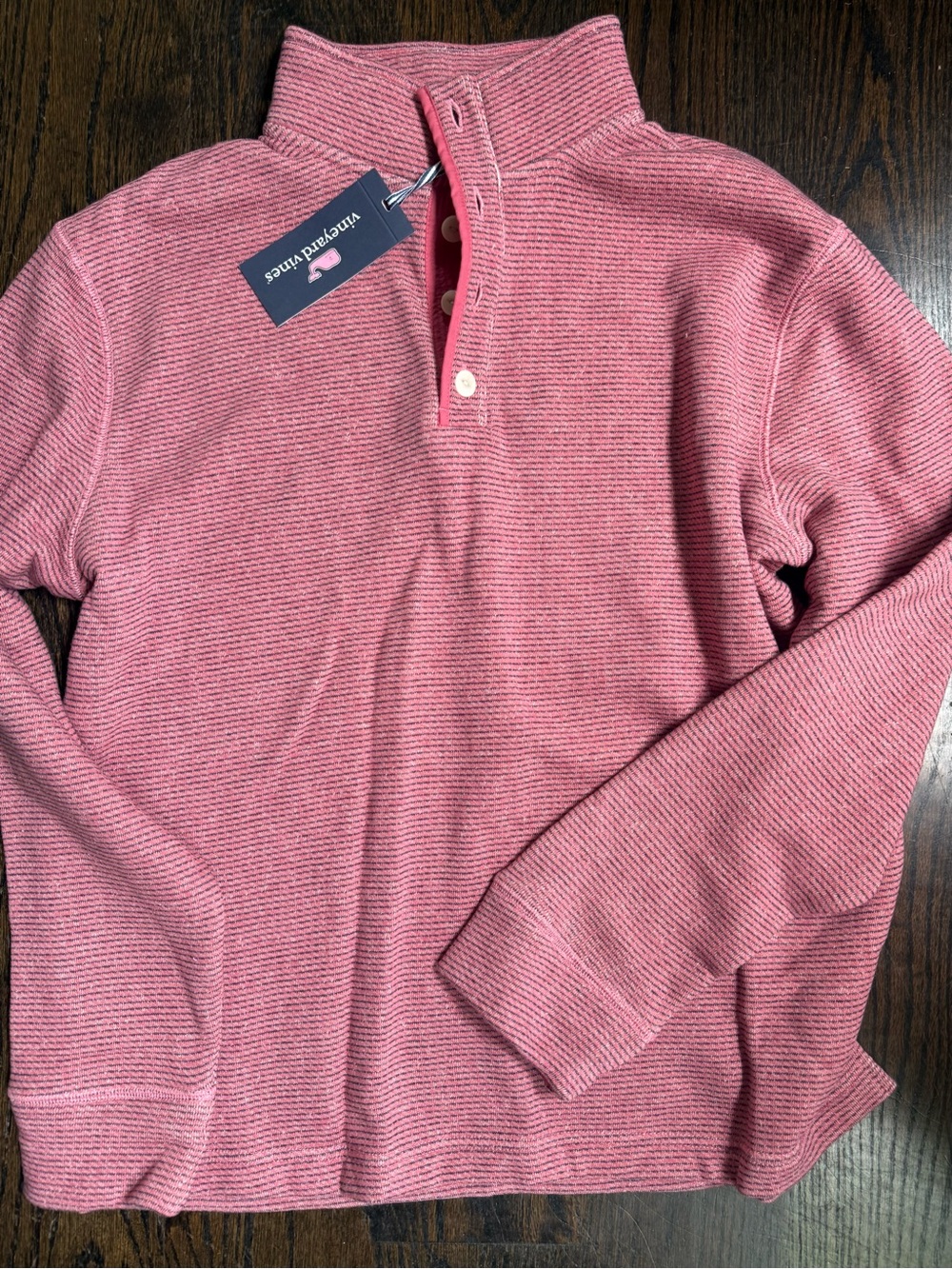 Vineyard Vines Mariner Red Striped Half-Snap Pull-Over